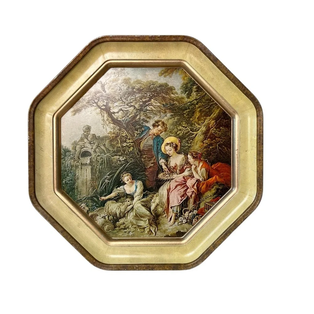 Vintage Sunshine Biscuits Collectible Tin Rococo Style Francois Boucher The Nest
